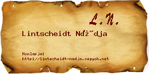 Lintscheidt Nádja névjegykártya